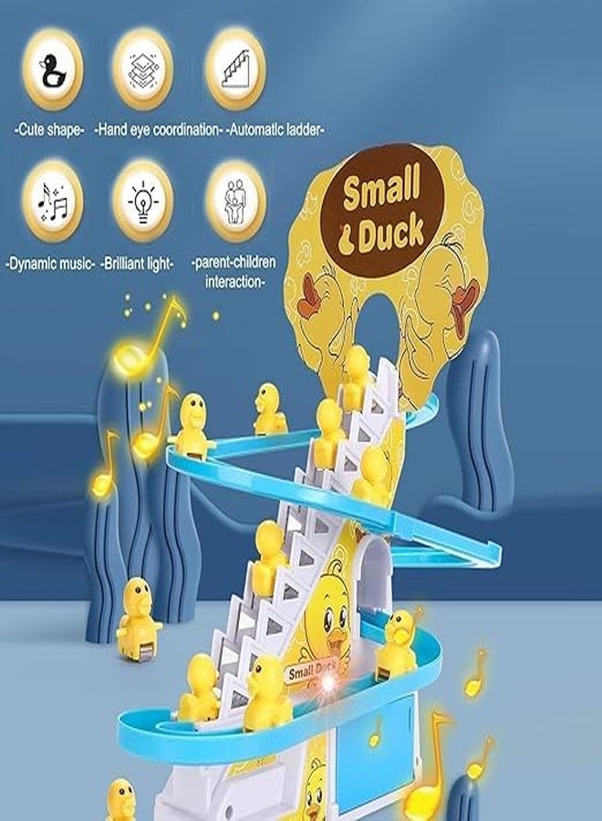 HELLYZ Duck Slide Toy Set for Kids | Funny Automatic Stair-Climbing Ducklings Race Track with Flashing Lights & Music | Exciting Duck Roller Coaster Escalator Play Set (Duck Track Set) - Image 4